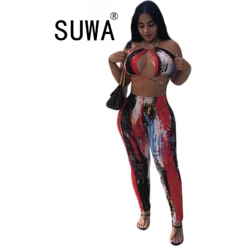 2020 New Product Tie Dye Fashion Classic Pencil Pants High Waisted Trousers Women Trendy Chic Party Clothes