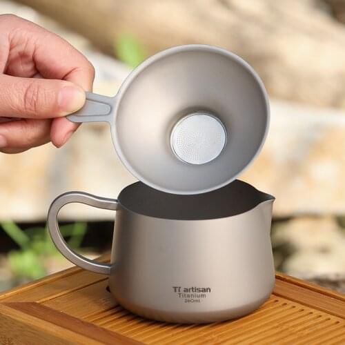 New arrival Outdoor Pure Titanium Tea Distributor Fair Cup Kung Fu Tea pot Set Tea Filter Tea Leak Single Brewed Tea coffee Cup
