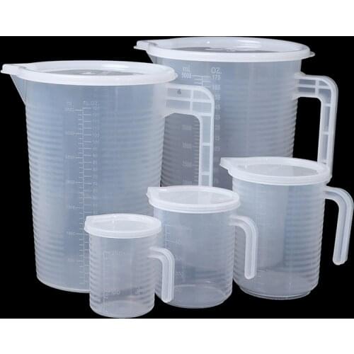 PP Resin Plastic Liquid Measuring Cup Jug Pour Spout Surface With Lid Measuring Tools Baking High Quality Kitchen Accessories