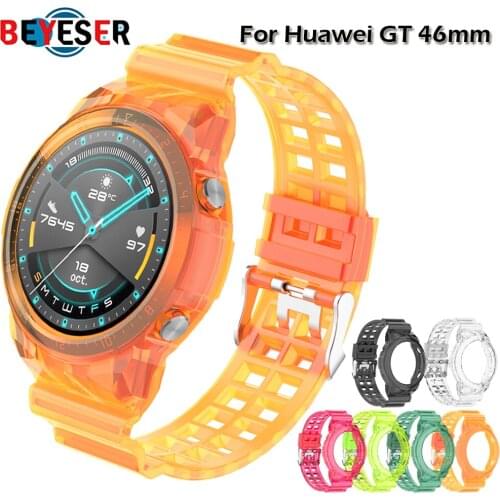 Strap For Huawei Watch GT 2 46mm TPU Transparent Watch Case Protector Wrist Band For Huawei Watch GT2 Bracelet Accesorios