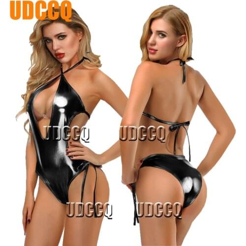 Lingerie sexy hot erotic PVC Babydoll Underwear Chemises Catsuit Negligees Costumes intimates pole dancing 9037
