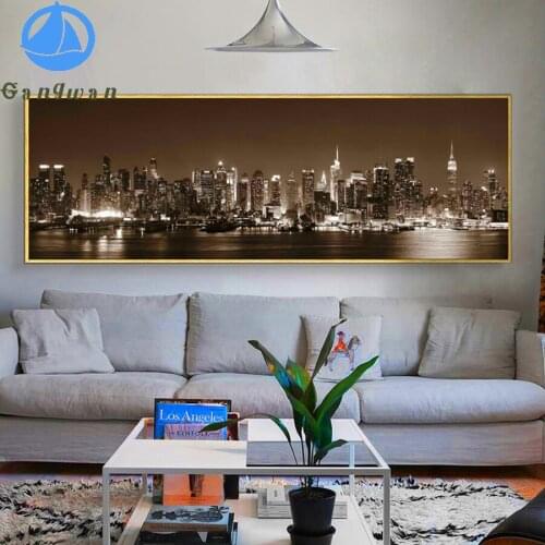 Modern Landscape City Night Painting diamond painting Cityscape Pictures embroidery mosaic large size for Living Room Home Decor