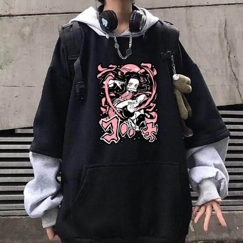 2021 Janpanese Anime Demon Slayer Kimetsu No Yaiba Hoodie Unisex Long Sleeve Oversize Couple Sweatshirts