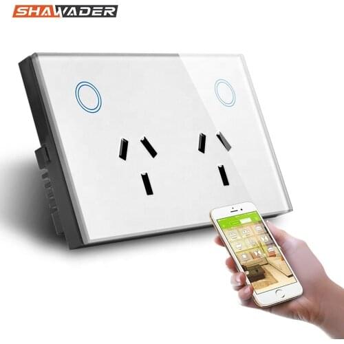 WIFI Smart Wall Socket AU Electrical Plug Outlet 15A Power Touch Switch Wireless Homekit Remote Work with Alexa Google Home