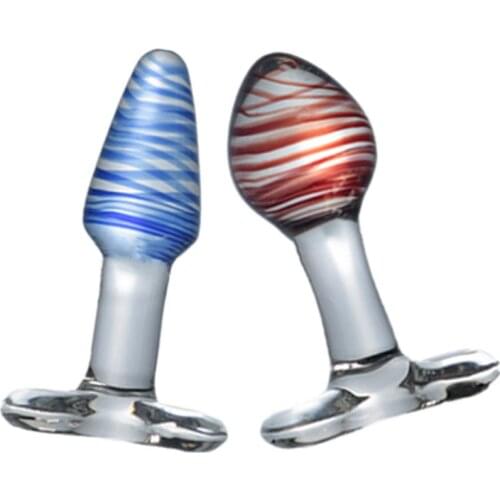 Waterproof Glass Butt Plug Adult Masturbating Sex Toys Manual Clitoral Stimulator for Women Lesbian Men Couples