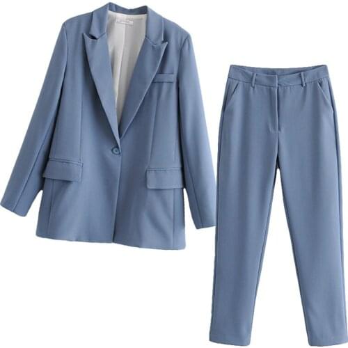 High-quality two-piece suit womens 2020spring and autumn new solid colorladies suit jacket OL suit pants professional suit tide