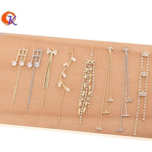 Cordial Design 50Pcs Jewelry Accessories/Connectors For Earrings/DIY Making/Rhinestone Claw Chain/Hand Made/CZ Earring Findings