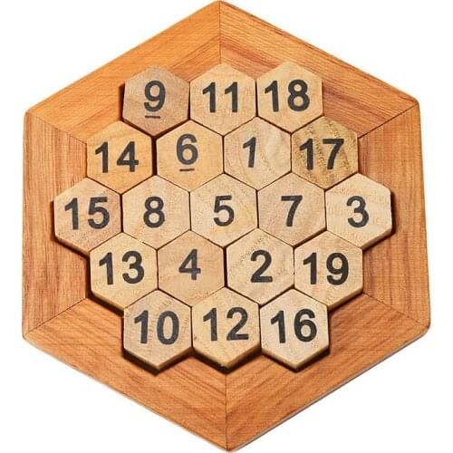 1 Set Classic IQ Math Wood Game Toy Mind Brain Teaser Wooden Puzzles Toys For Adults Children Kids JK990750