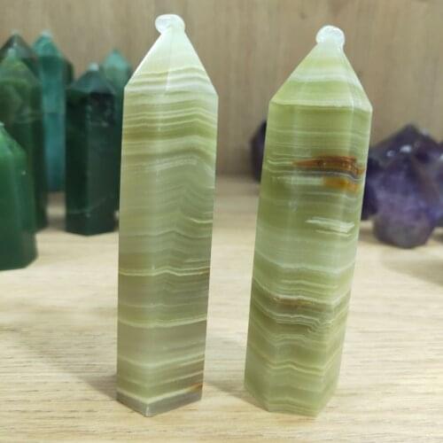 1PC Natural Afghanistan Jade Point Reiki Obelisk Tower Wand Mineral Crystal Healing Natural Stones and Crystals
