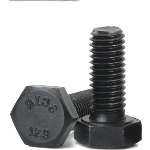 1pcs M10 alloy steel hex bolt high strength black carbon steel bolts home decoration screw screws 45mm-100mm length