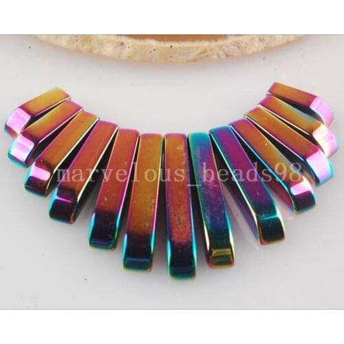 Free shipping Fashion Jewelry Multi-Coloder Hematite Oblong Pendant Bead 13pcs Beads 1 set MC2729