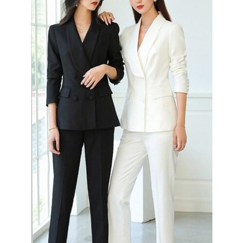 New Arrival Office Ladies Pant Suit Trousers Women Female Formal Work Business 2 Piece Set of High Quality Womens Pants Suits