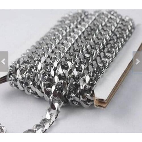 5mm/8mm sale in Bulk Jewelry Making Lot Meters Stainless Steel Jewelry findings marking Curb chain Link DIY Necklace bracelet