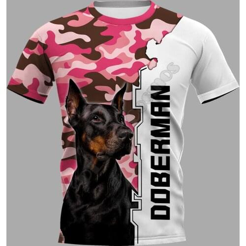 PLstar Cosmos Doberman 3D Printed t-shirt Harajuku Streetwear T shirts Funny Animal Men For Women Short Sleeve Drop Shipping