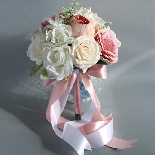 Artificial Rose Flowers Wedding Bride Holding Flowers Wedding Supplies Wedding Bouquets Flower Girl Bouquet