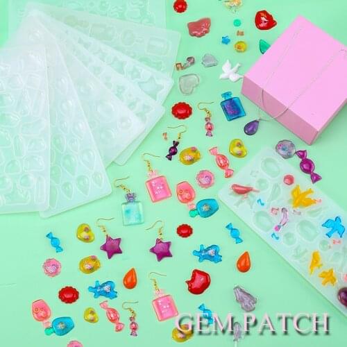 Cabochon Gem Jewelry Resin Molds Silicone Resin Casting Molds for Resin Epoxy DIY Crafting, Earring, Pendant, Jewelry Making