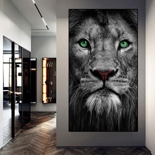 Black & White Lion Majestic Animal Canvas Painting Poster Prints Modern Nordic Wall Art Picture Bedroom Living Room Home Decor