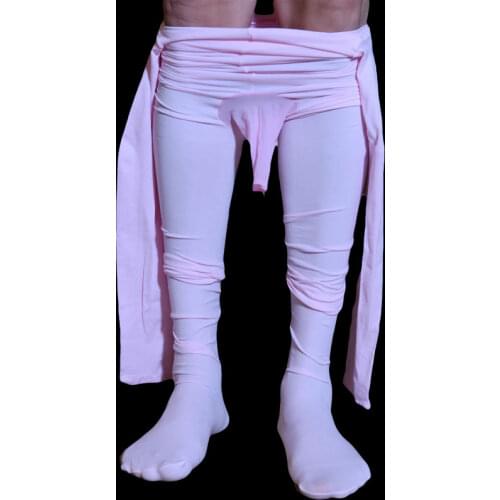 Sexy Men 120D Full Bodysuit Open Crotch Sexy Tight Bottom Wear Bandage Cocoons Bodyhouse Candy Color Plus Size Sexy Wear F19