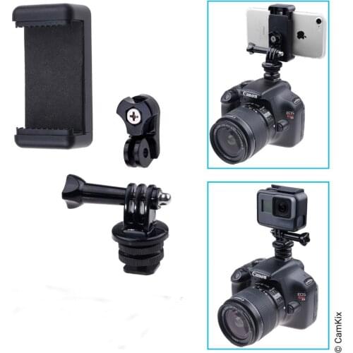Hot Shoe Mount Adapter Kit - Attach Your Phone or GoPro Hero to The Flash Mount of Your DSLR Camera - Record Your Photo Shoot or
