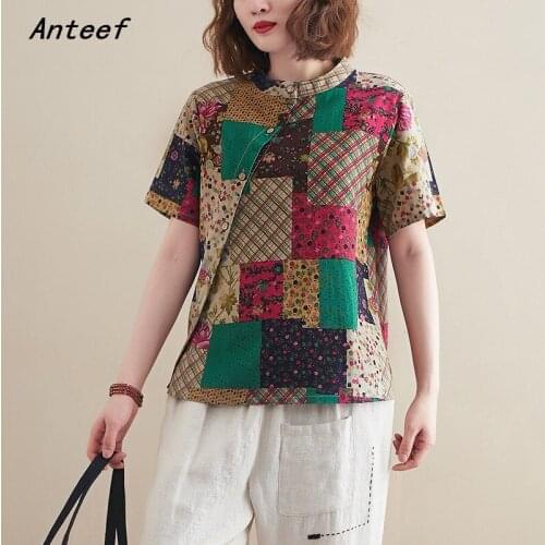 Cotton linen vintage plus size casual loose short summer tee t shirt women t-shirt ladies tshirt 2021 tops streetwear clothes
