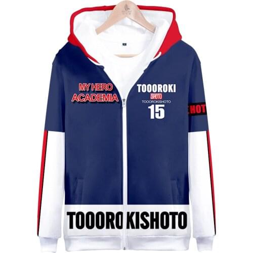 Hot Sale Cosplay My Hero Academia Hoodie Men Women Boko No Hero Academia Cosplay Costume Zipper Sweatshirt School Jackets