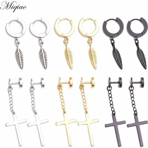 Miqiao 2pcs Hot Selling Creative Stainless Steel Pendant Ear Buckle Body Piercing Jewelry
