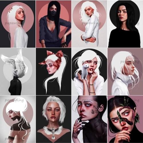 Abstract Portrait Flowers Creative Diamond Painting Kit Full Drill Embroidery Cross Stitch Mosaic Home Decoration Handmade Gifts