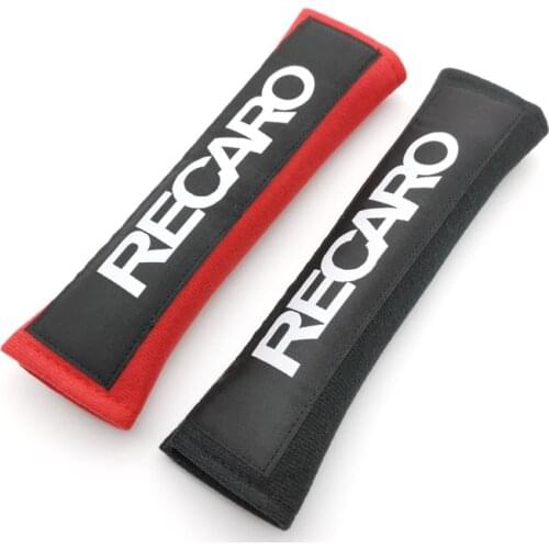 Nylon embroidery for RECARO emblem car seat belt cover shoulder pad JDM For Honda BMW Audi Mazda Nissan RACING auto accessories