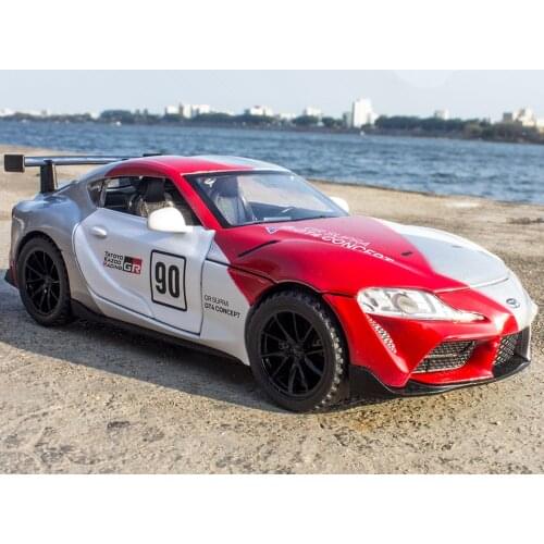 New product 1:32 alloy pull back supra GR sports car racing model,high-quality simulation sound and light racing toy
