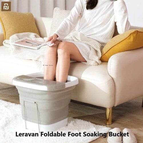 NEW Leravan Foldable Foot Soaking Bucket Sole Massage Footbath PTC Thermostatic Heating Leakage Protection Smart Remote Control