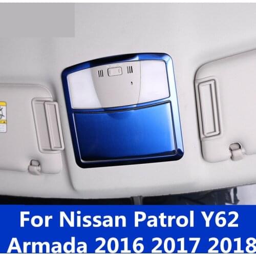 Trimming decorative frame car interior top reading lamp frame Panel frame For Nissan Patrol Y62 Armada 2016 2017 2018