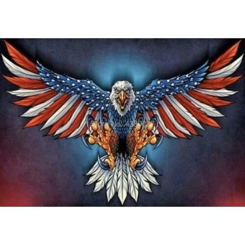 Patriotic Eagle, USA, Diamond Painting Kit. Square Round Drills, Full Drill. Fast shipping,Diamond Embroidery Mosaic Pattern