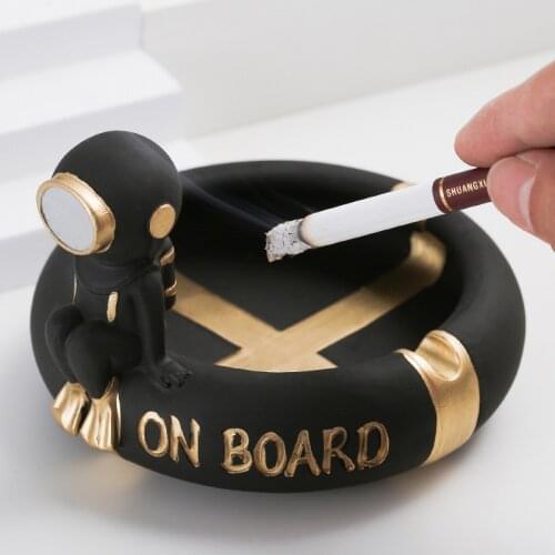 Homelily Nordic Diver Ash Tray Creative Resin Round Portable Ashtray Smoking Accessories Home Decor Living Room Ornaments