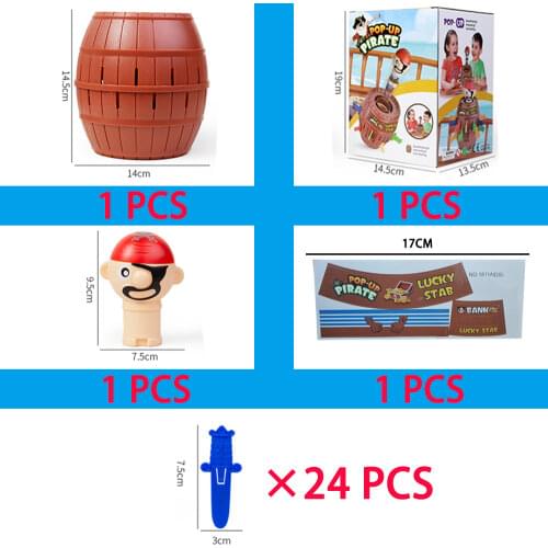 2021 Hot Sale Funny Novelty Kids Children Lucky Game Gadget Jokes Tricky Pirate Barrel Game Pirate Bucket Kiddie Toy
