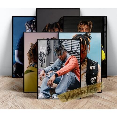 Rapper Juice Wrld Poster, Hip Hop Rap Singer Art Prints, Music Star Wall Picture, Handsome Cool Man Portrait Wall Art, Fans Gift