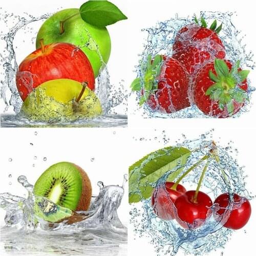 Full Square Diamond Embroidery Fruit 5d Diy Diamond Painting Apple Strawberry Mosaic Picture Of Rhinestone Decor Home