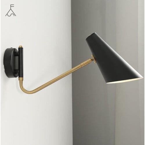 Industrial Adjustable with Switch Wall Lamp Creative Reading Bedside Vintage Retro Led E27 Wall Lights Fexible Black Gold