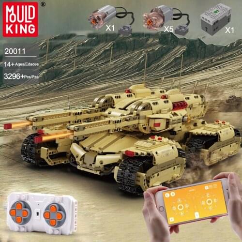 Mould King Military Series App Remote Control Main Battle Tank Building Blocks Rc Car Heavy Tanks City Army Armored Cannon Toys
