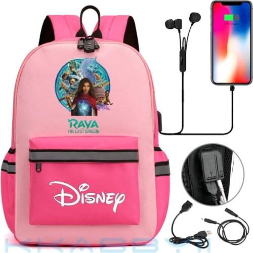 Raya and The Last Dragon Backpack Teenagers Students School Bags USB Schoolbag Laptop Mochilas For Teenager Girls School Bag