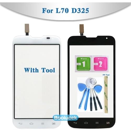 High Quality 4.5" For LG L70 D320 and L70 D325 Touch Screen Digitizer Sensor Outer Front Glass Lens Panel Black White