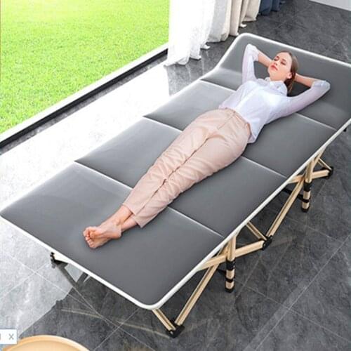 Outdoor Camping Bed Folding Bed Single Bed Napping Home Simple Lunch Break Bed Accompanying Portable Camping Bed Office Recliner
