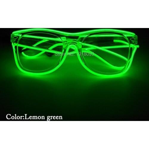 Glowing Product 5pieces EL Wire Glasses with DC-3V Steady on Driver Novelty Lighting Props Festival Glow Party Glasses