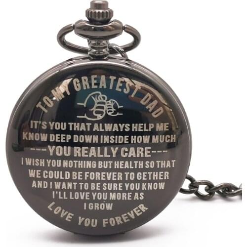 Unique Creativity Quartz Pocket Watch Text To My Greatest Dad Christmas Best Gift For Greatest Dad CF1314