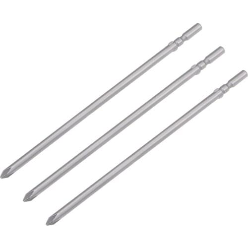 Uxcell 3pcs Phillips Bits 5mm Round Shank 150mm Length Cross 5PH1 Magnetic Screw Driver S2 Screwdriver Bit