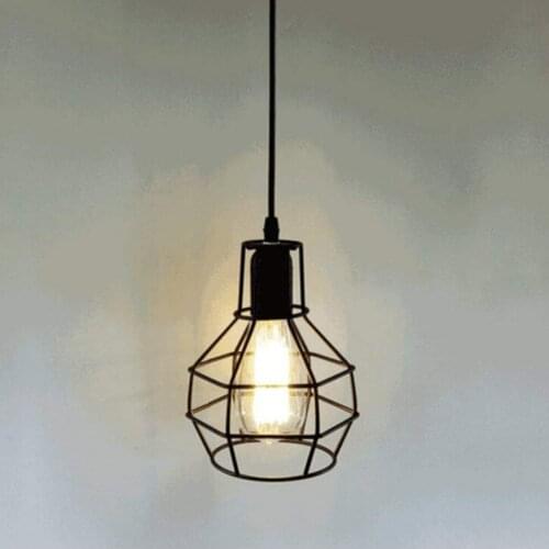 Vintage Style Retro Industrial Loft Iron Ceiling Cage Light Pendant Lamp Shade for Home Bedroom Living Room Decor