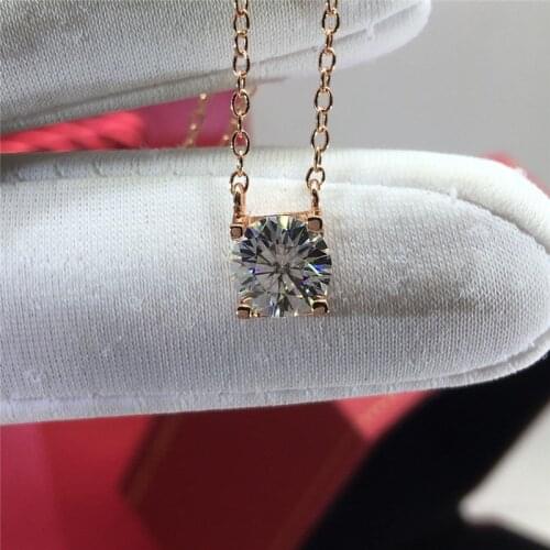 High Quality Rose Gold 1 Carat Diamond Test Past Excellent Cut D Color Moissanite Cow Head Pendant Necklace Silver 925 Jewelry