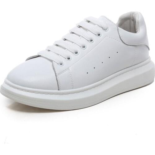 2020 white shoes women sneakers genuine leather shoes lace up classic flat couple shoes women casual shoes