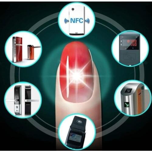 Women NFC Nail Art Tips Stickers DIY Phone LED Light Flash Party Decor Nail Tips