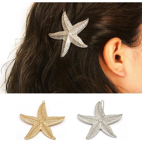 New Starfish Sea Star Women Hair Clips Hairpins Metal Hairgrips for Women Hair Accessories Barrettes Hair Clip Headwear