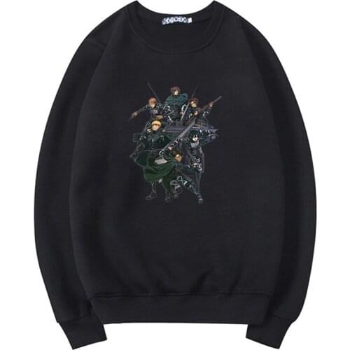 Autumn Winter Japanese Manga Unisex Hoodies Attack on Titan Printed Women Pullover Cartoon Liberty Wings Team Clothes Female